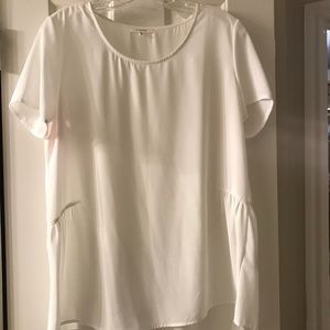 Nordstrom White Peplum Blouse